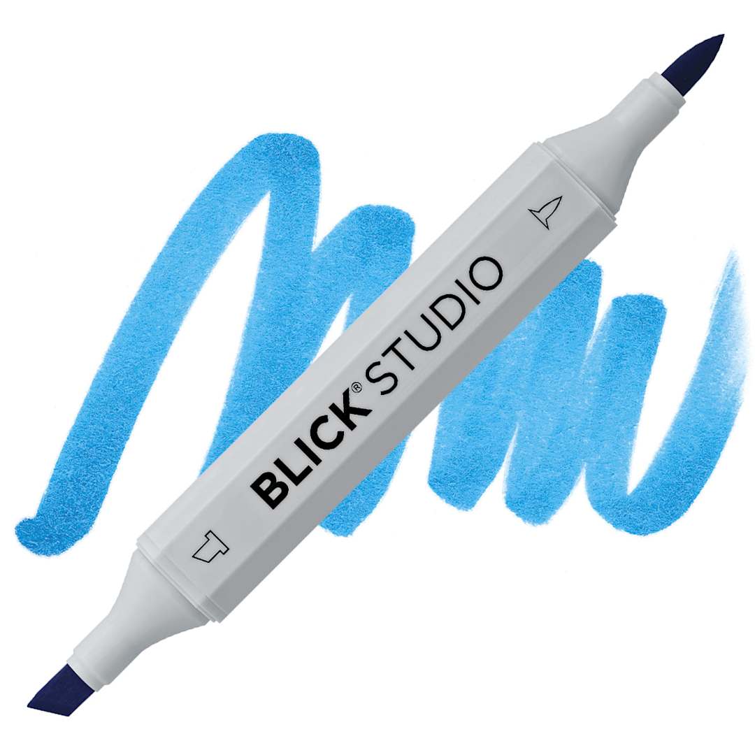 Open in modal - Blick Studio Brush Marker - True Blue marker and swatch