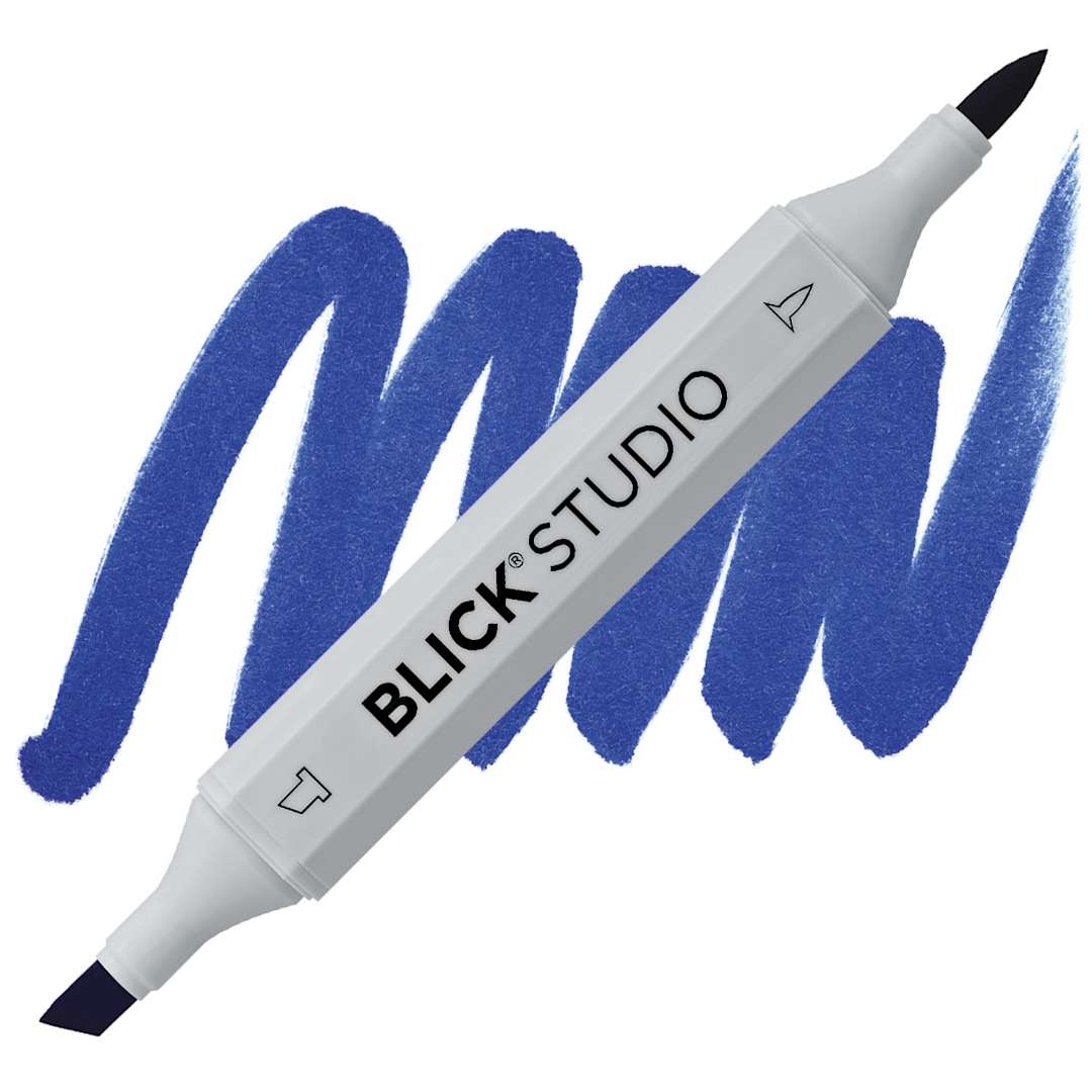 Open in modal - Blick Studio Brush Marker - Ultramarine marker and swatch
