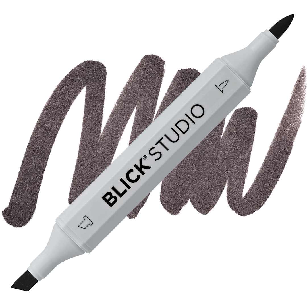 Open in modal - Blick Studio Brush Marker - Warm Black marker and swatch
