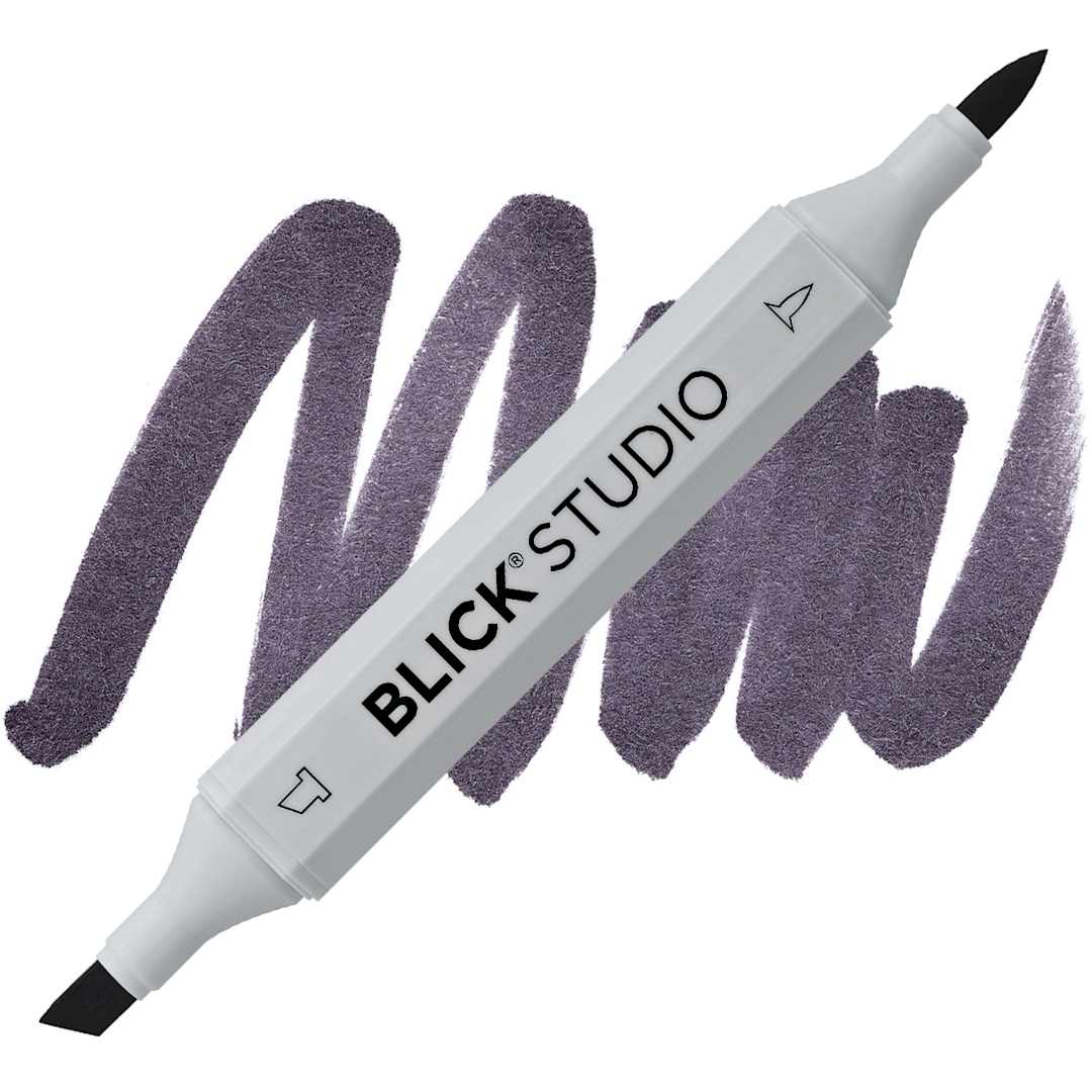Open in modal - Blick Studio Brush Marker - Warm Gray 90% marker and swatch