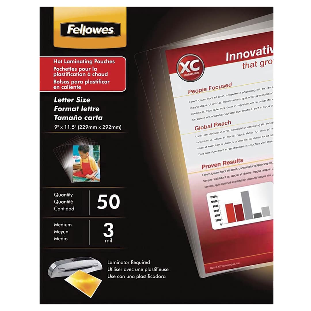 Open in modal - Fellowes ImageLast Thermal Laminating Pouches - Front of package shown
