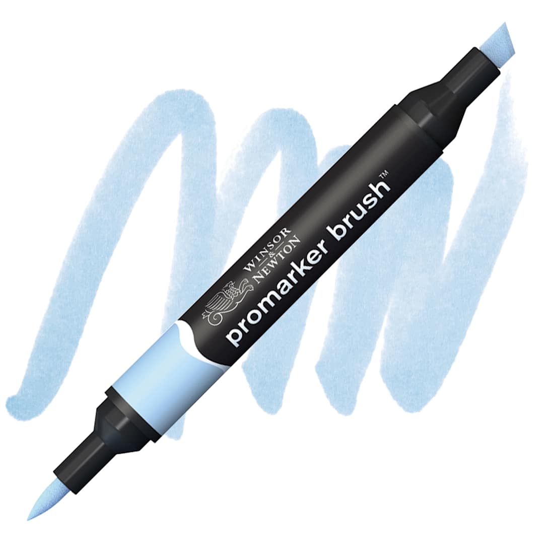 Open in modal - Winsor & Newton Promarker Brush Marker - Cloud Blue marker and swatch