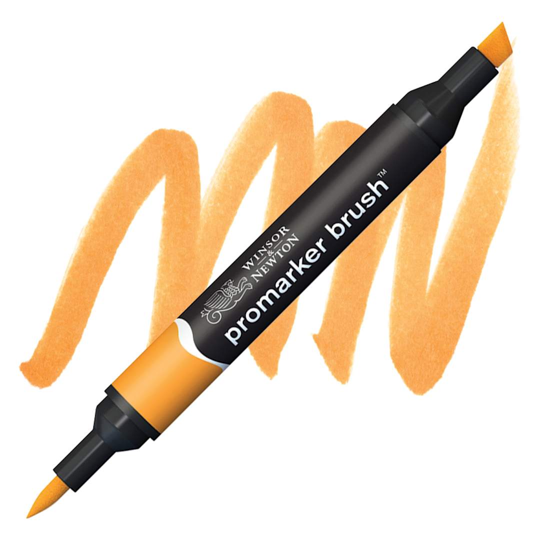 Open in modal - Winsor & Newton Promarker Brush Marker - Amber marker and swatch