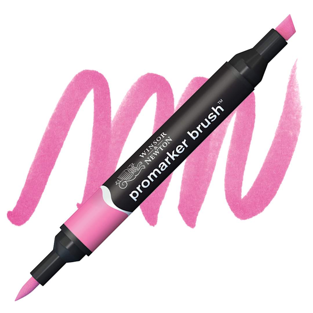 Open in modal - Winsor & Newton Promarker Brush Marker - Cerise marker and swatch