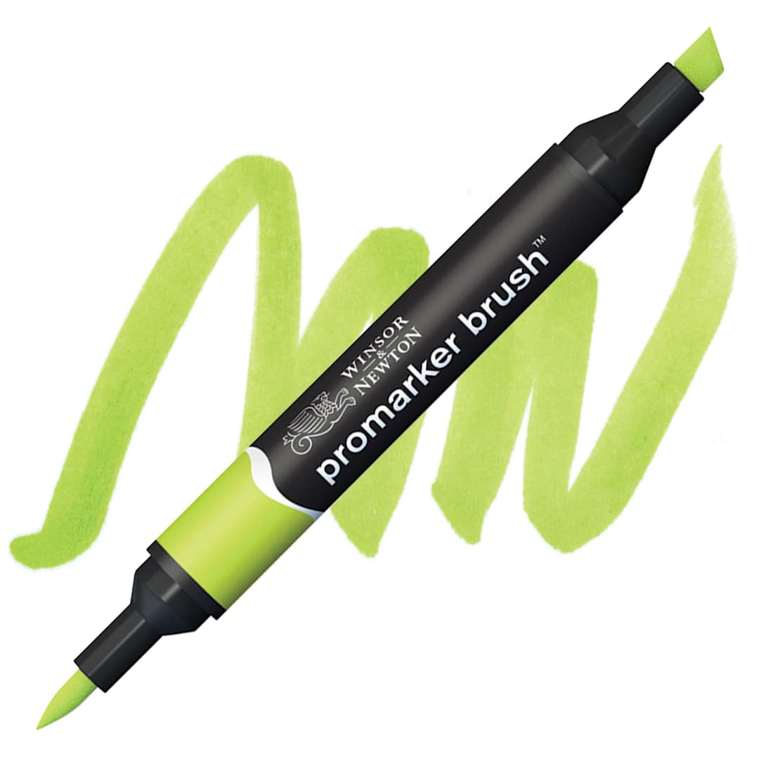 Open in modal - Winsor & Newton Promarker Brush Marker - Lime Green marker and swatch