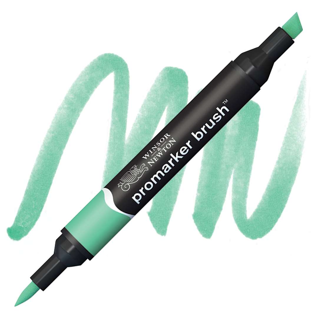 Open in modal - Winsor & Newton Promarker Brush Marker - Mint Green marker and swatch