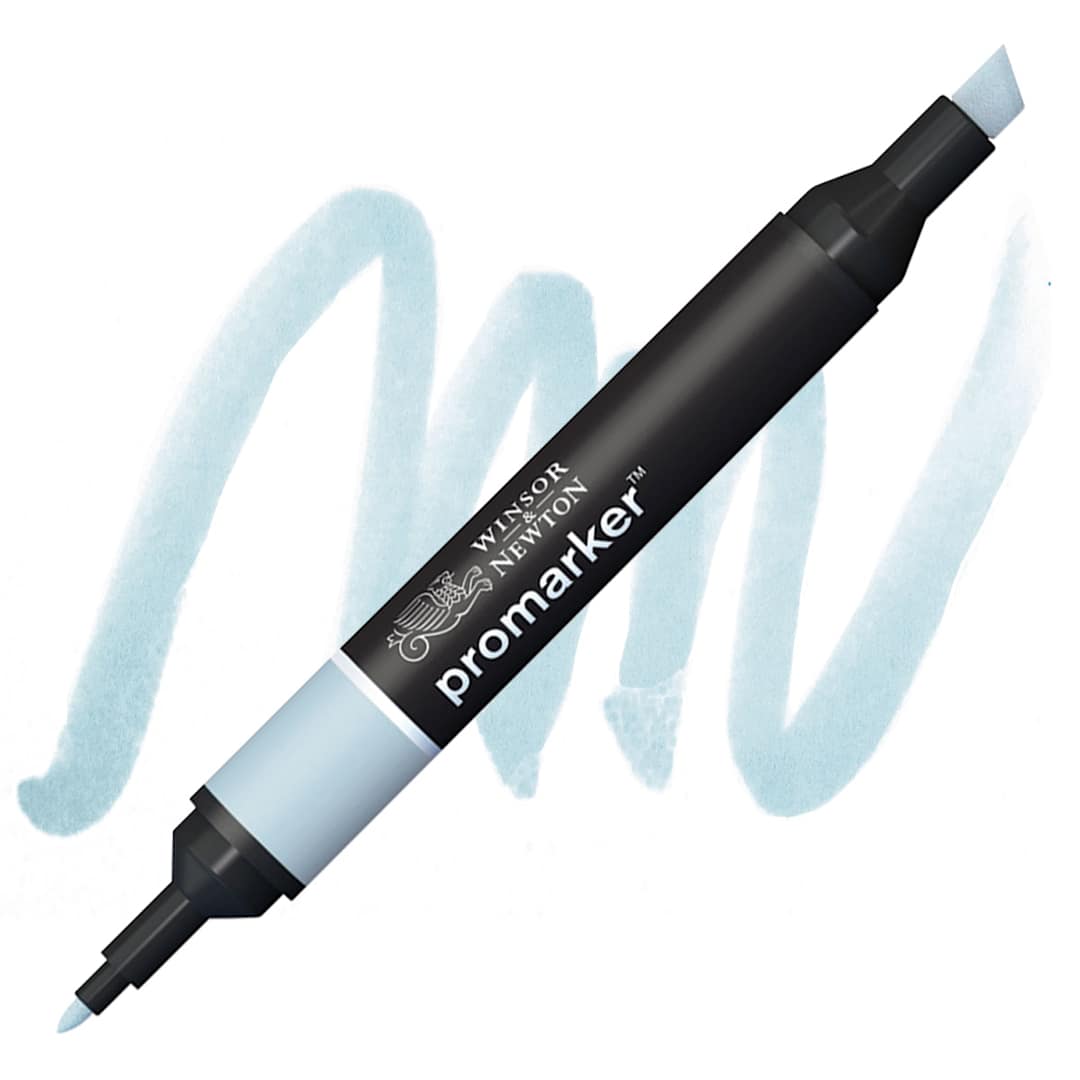 Open in modal - Winsor & Newton Promarker Brush Marker - Pebble Blue marker and swatch