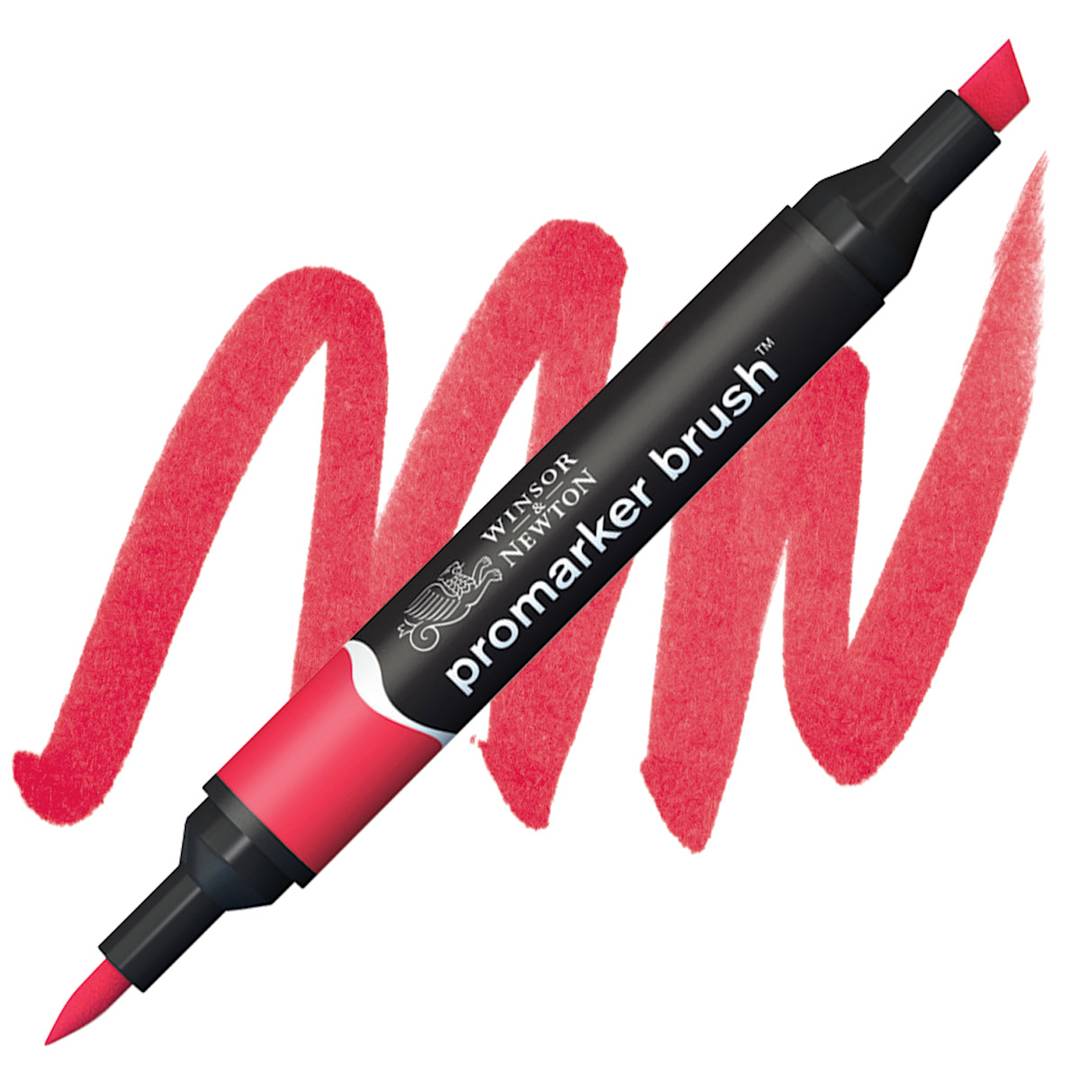 Open in modal - Winsor & Newton Promarker Brush Marker - Red marker and swatch