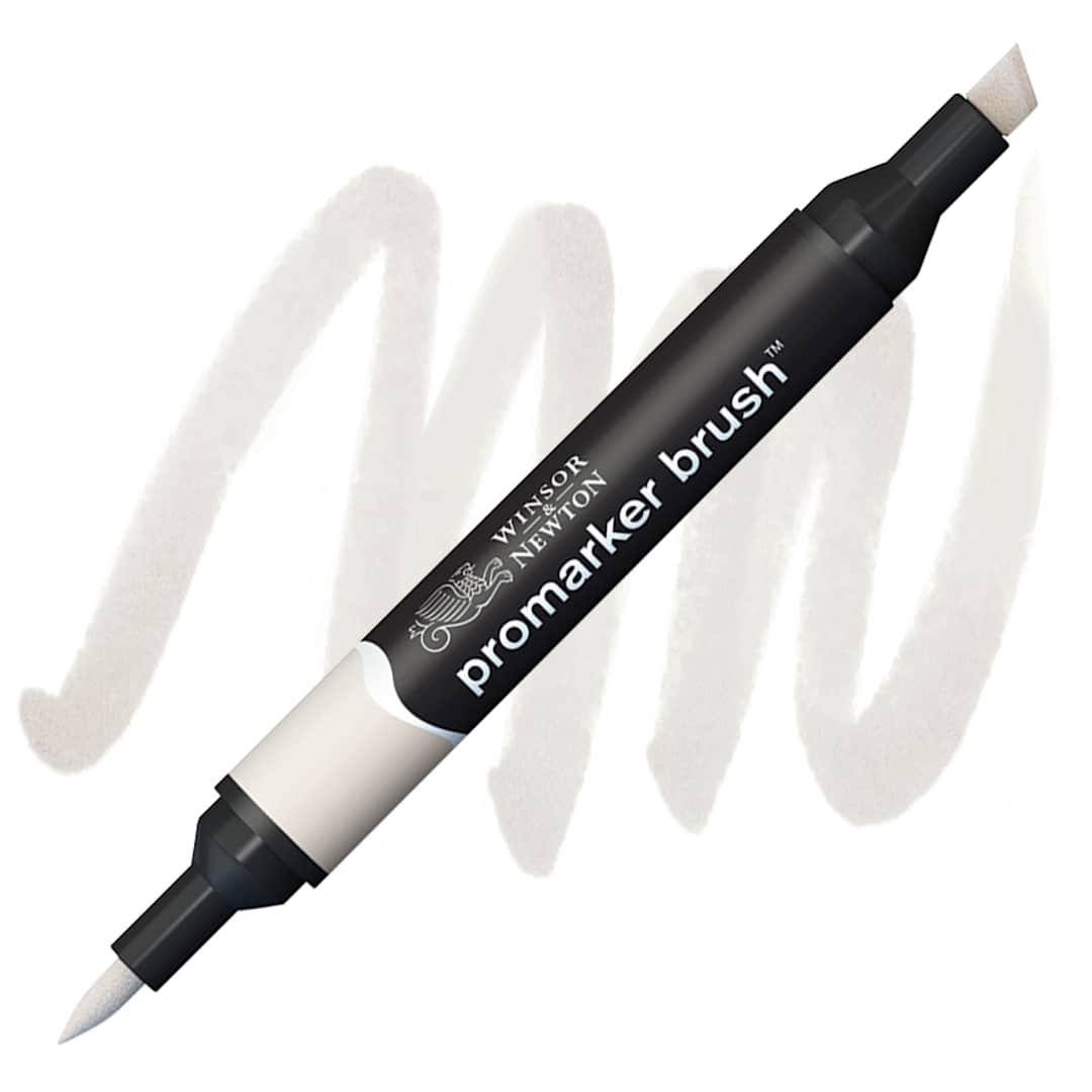 Open in modal - Winsor & Newton Promarker Brush Marker - Warm Grey 1 marker and swatch