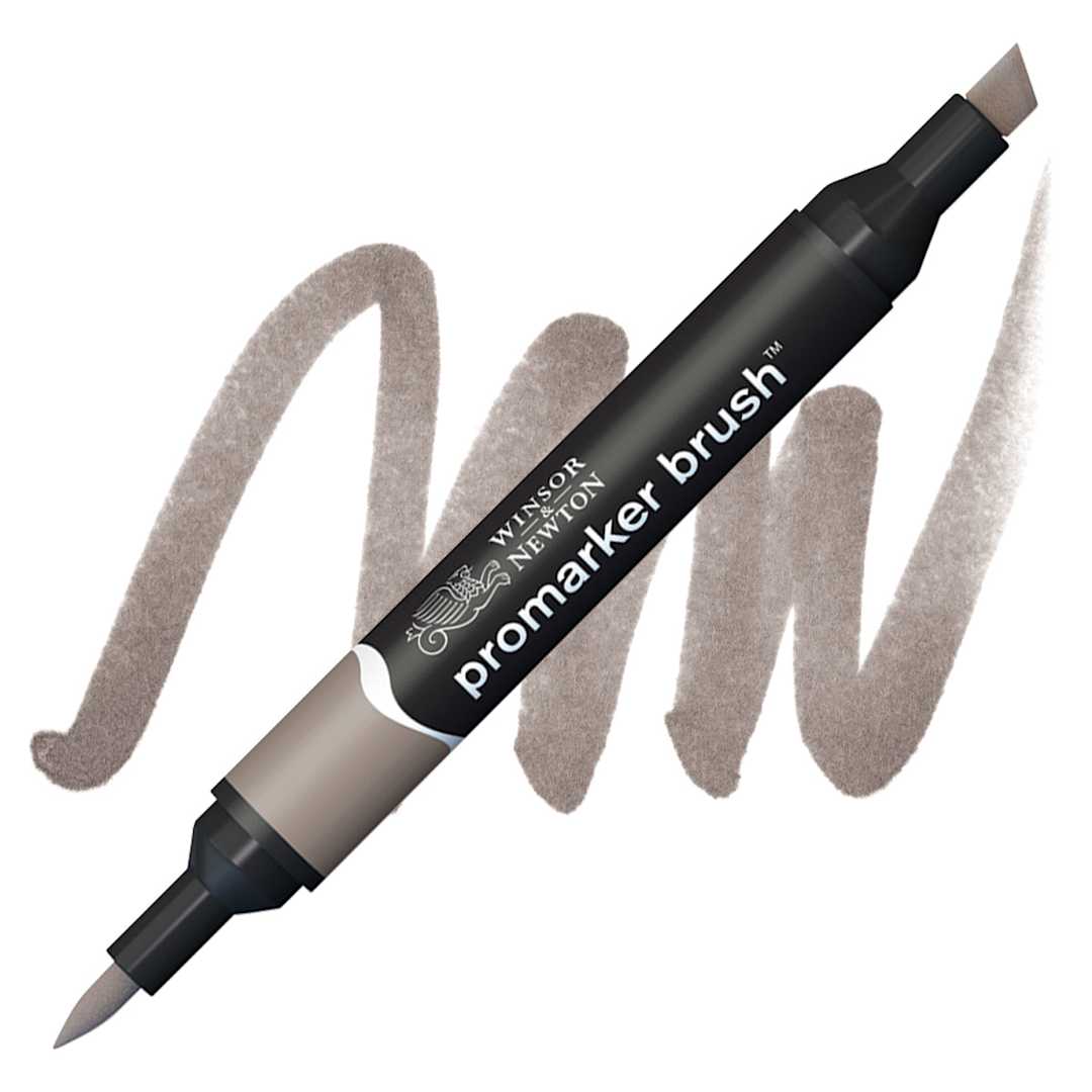 Open in modal - Winsor & Newton Promarker Brush Marker - Warm Grey 4 marker and swatch