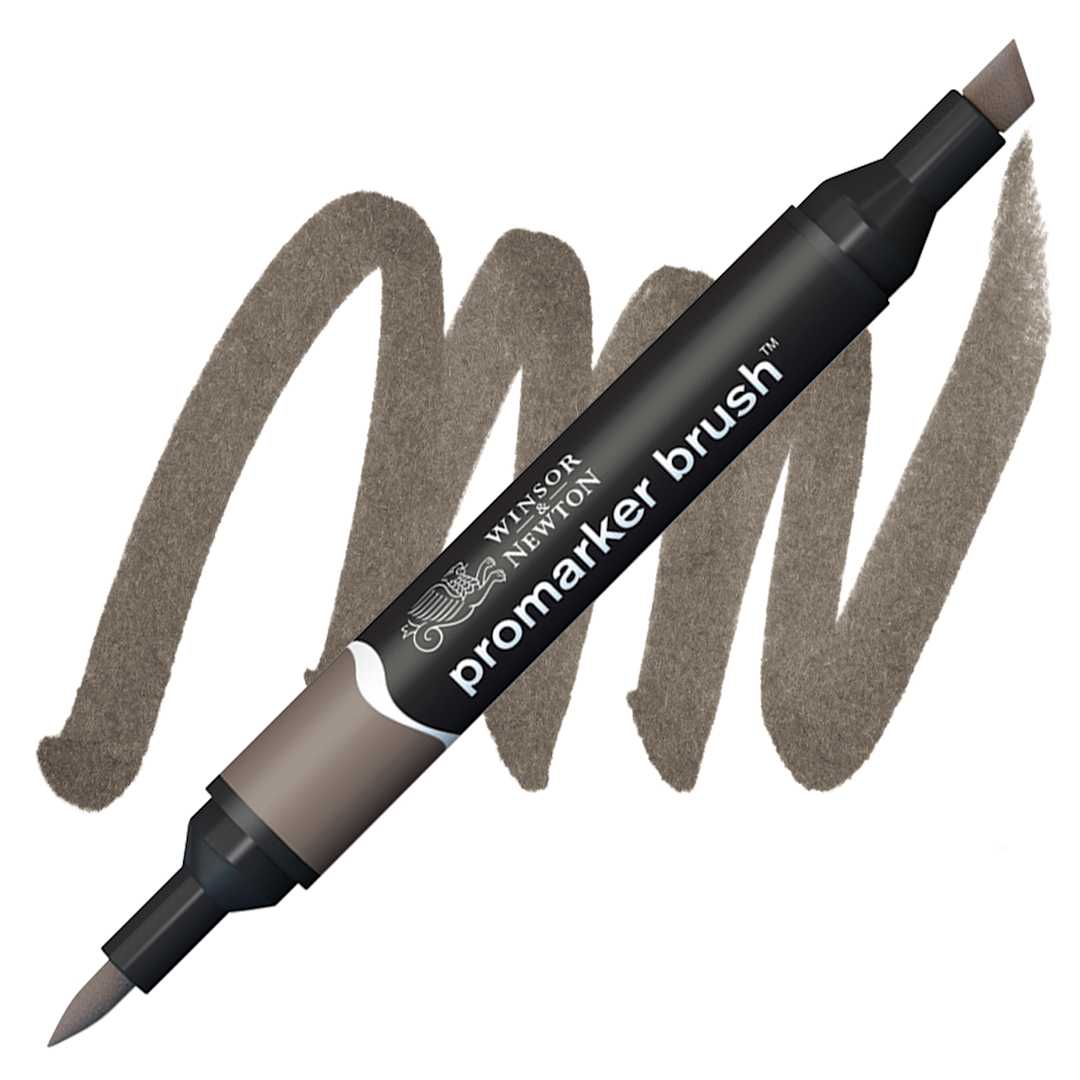 Open in modal - Winsor & Newton Promarker Brush Marker - Warm Grey 5 marker and swatch