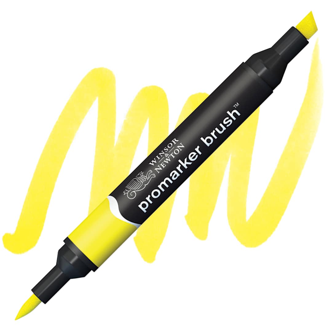 Open in modal - Winsor & Newton Promarker Brush Marker - Yellow marker and swatch