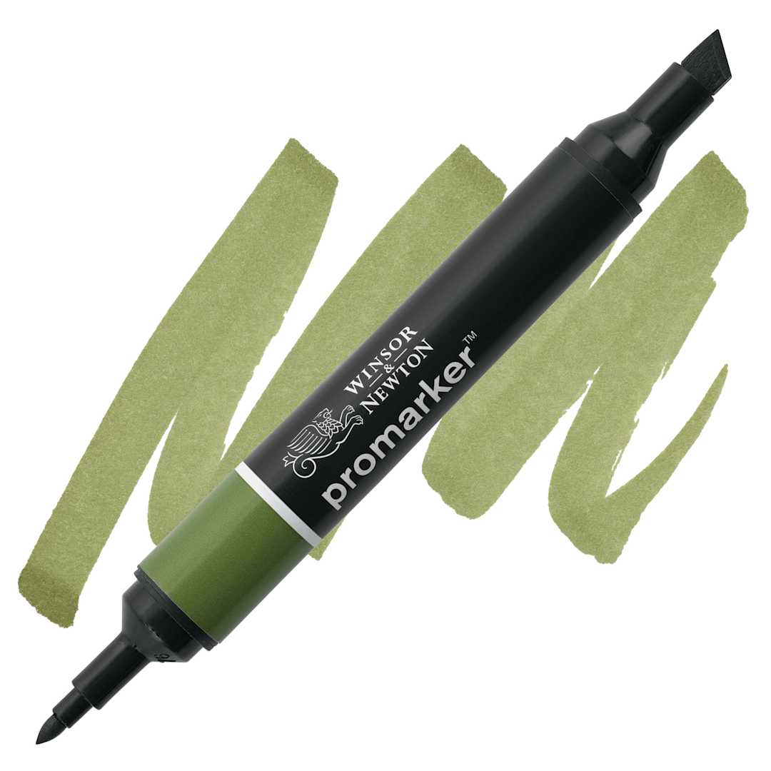 Open in modal - Winsor & Newton Promarker - Pesto marker and swatch marker and swatch