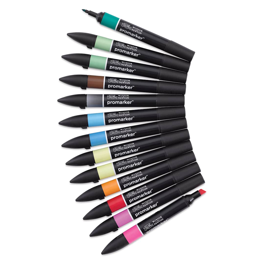 Open in modal - Winsor & Newton Promarker - Set 2, Set of 13, markers fanned out