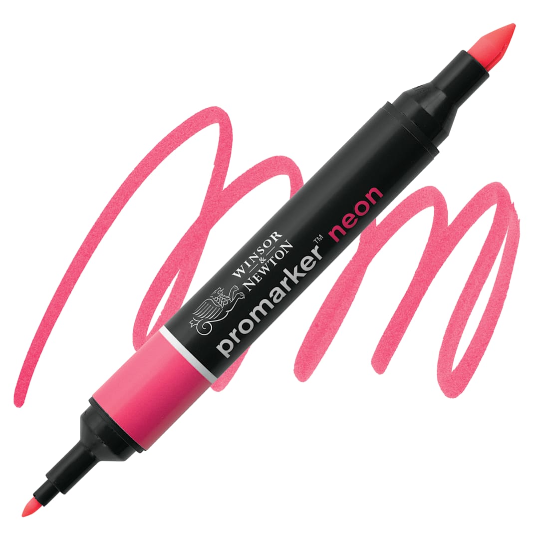 Open in modal - Winsor & Newton ProMarker - Neon Electric Pink marker and swatch