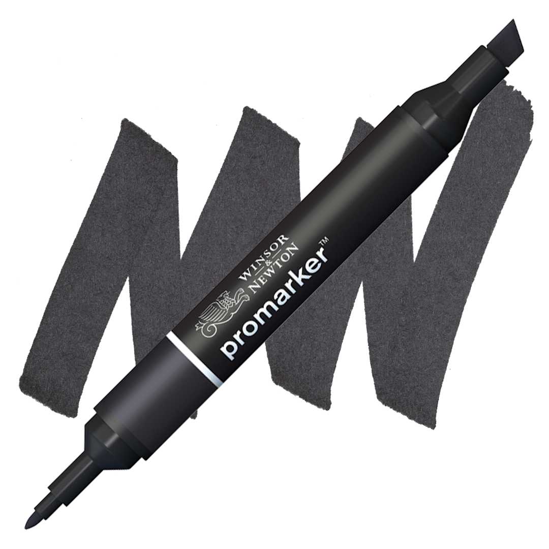Open in modal - Winsor & Newton Promarker - Black marker and swatch