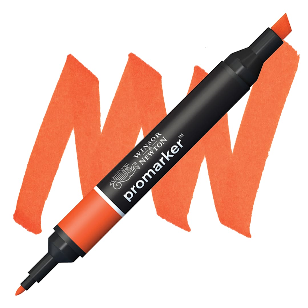 Open in modal - Winsor & Newton Promarker - Bright Orange marker and swatch