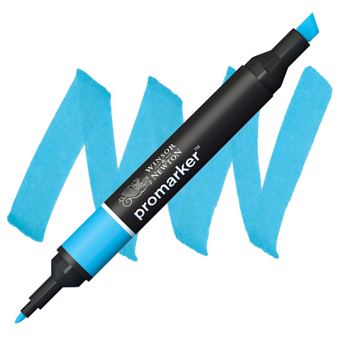 Open in modal - Winsor & Newton Promarker - Cyan marker and swatch