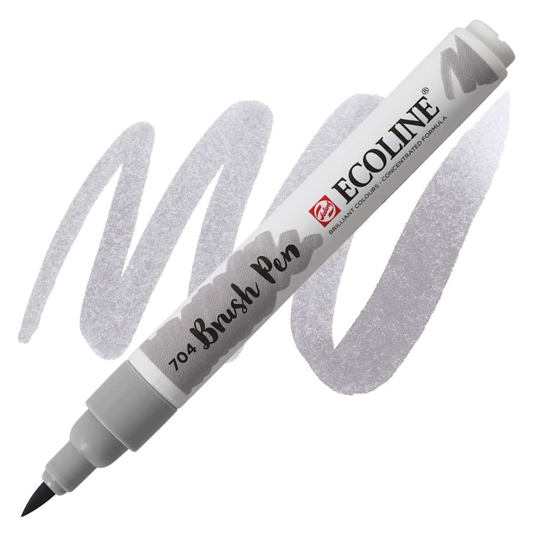 Open in modal - Royal Talens Ecoline Brush Marker - Grey marker and swatch