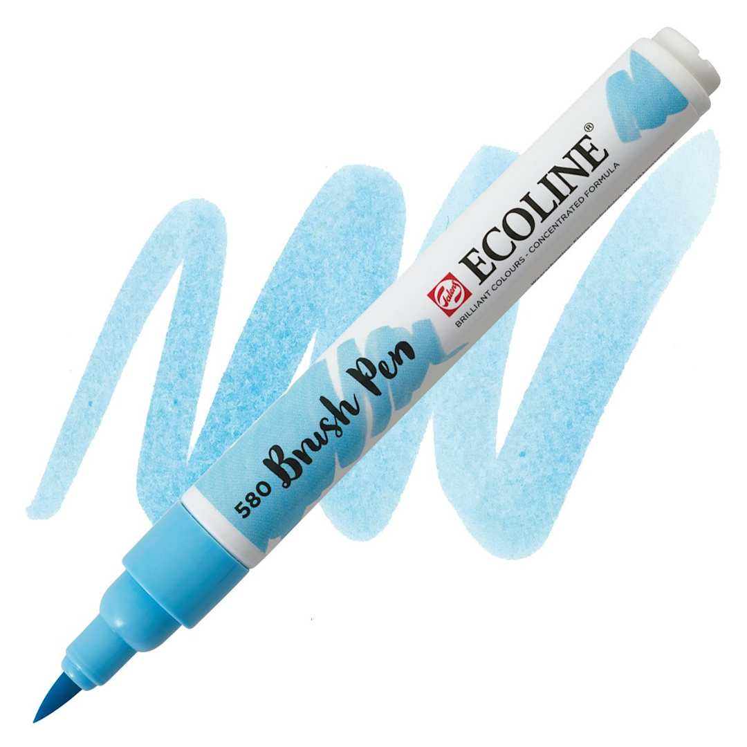 Open in modal - Royal Talens Ecoline Brush Marker - Pastel Blue marker and swatch