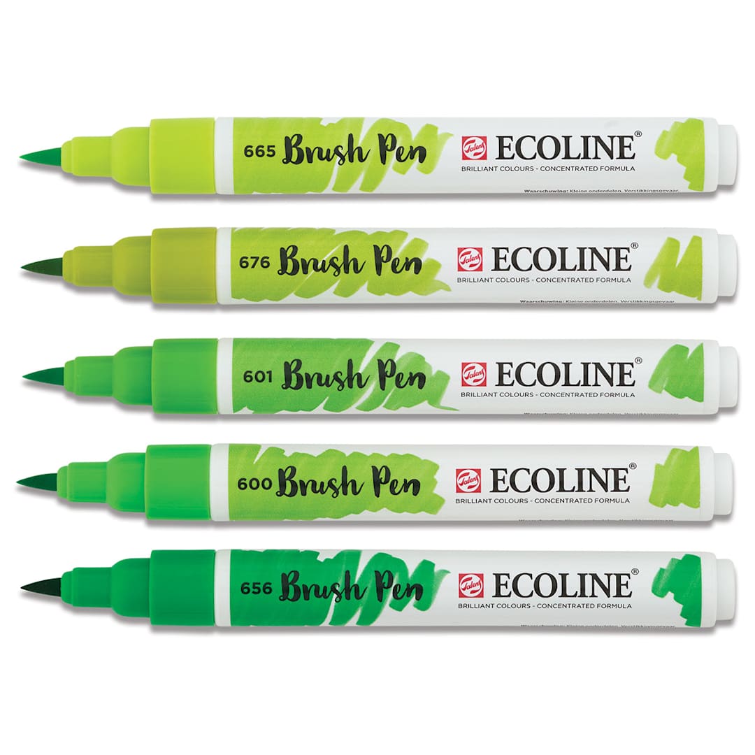 Open in modal - Royal Talens Ecoline Brush Pen Marker Set- 5 Green Hues