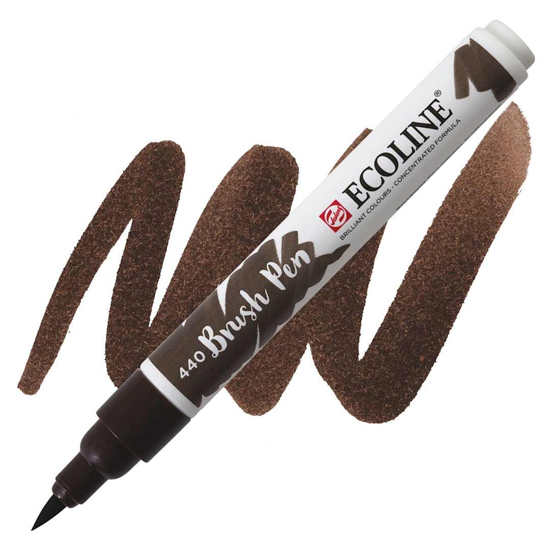 Open in modal - Royal Talens Ecoline Brush Marker - Sepia Deep marker and swatch