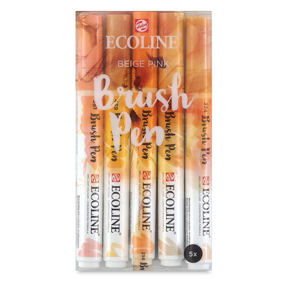 Open in modal - 
Royal Talens Ecoline Brush Pen Marker Set- 5 Beige/Pink Hues shown in package