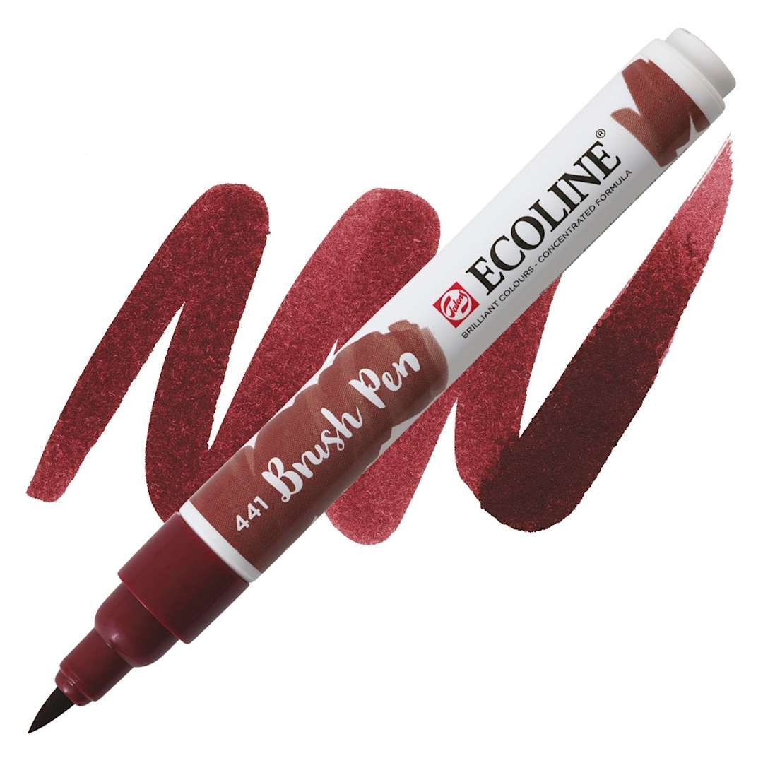 Open in modal - Royal Talens Ecoline Brush Marker - Mahogany marker and swatch
