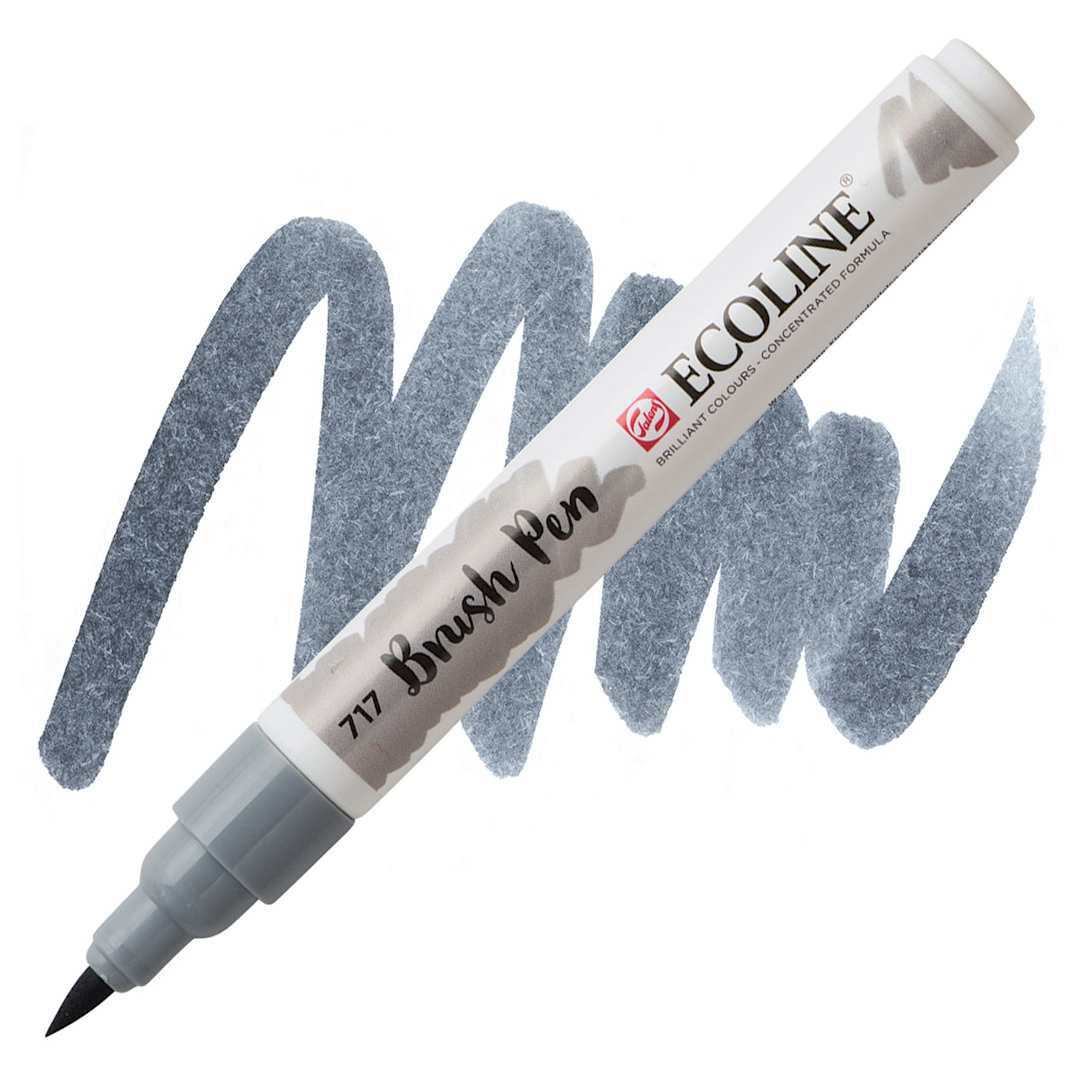 Open in modal - Royal Talens Ecoline Brush Marker - Cold Grey marker and swatch