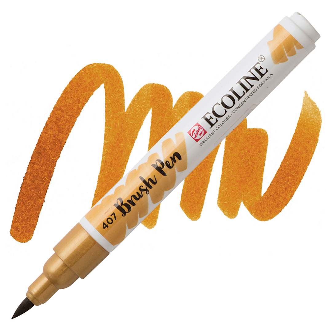 Open in modal - Royal Talens Ecoline Brush Marker - Deep Ochre marker and swatch