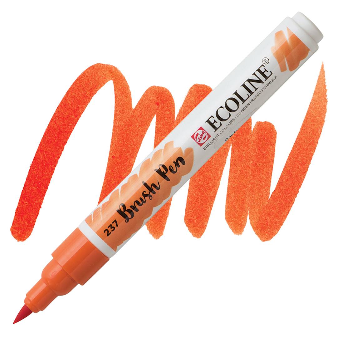Open in modal - Royal Talens Ecoline Brush Marker - Deep Orange marker and swatch