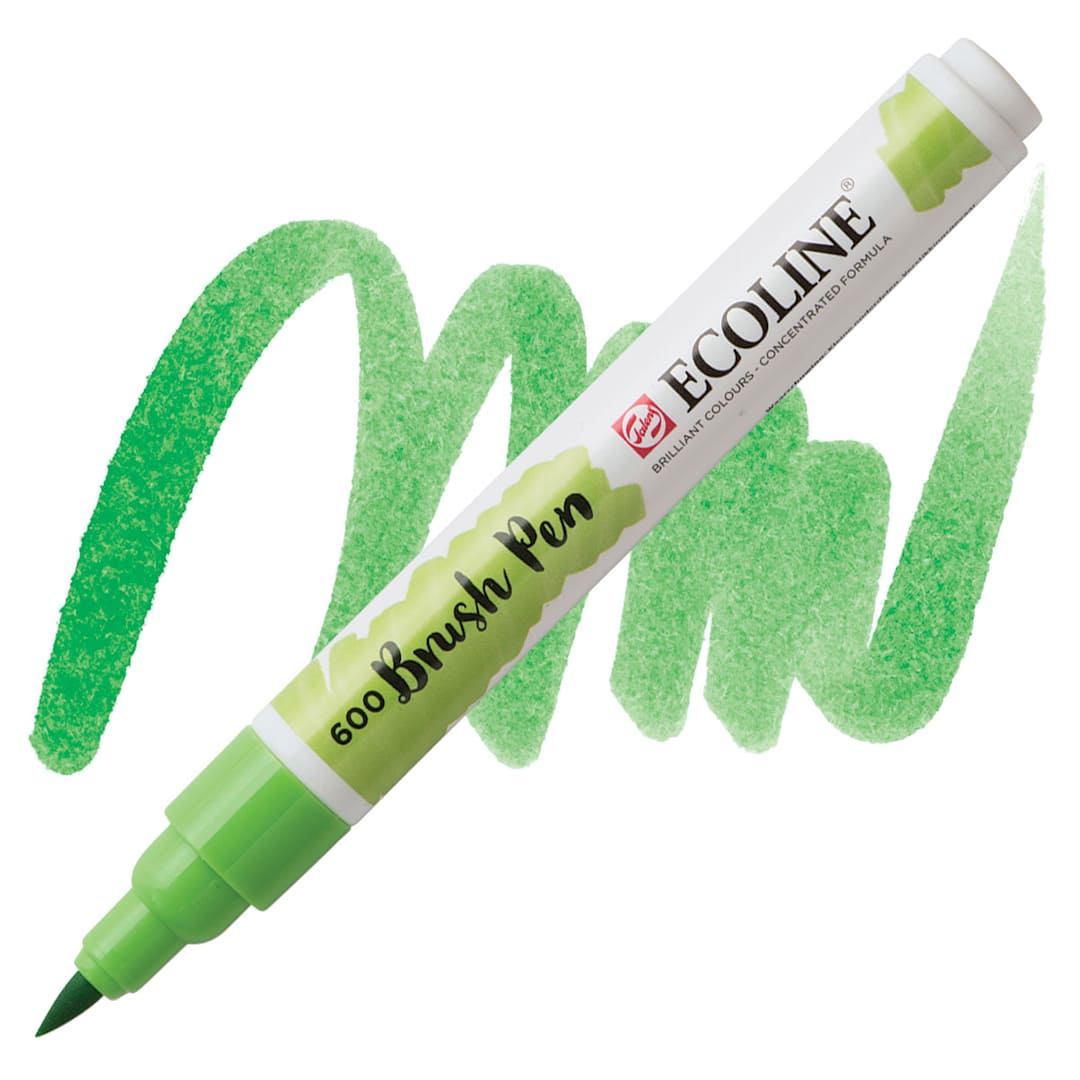 Open in modal - Royal Talens Ecoline Brush Marker - Green marker and swatch