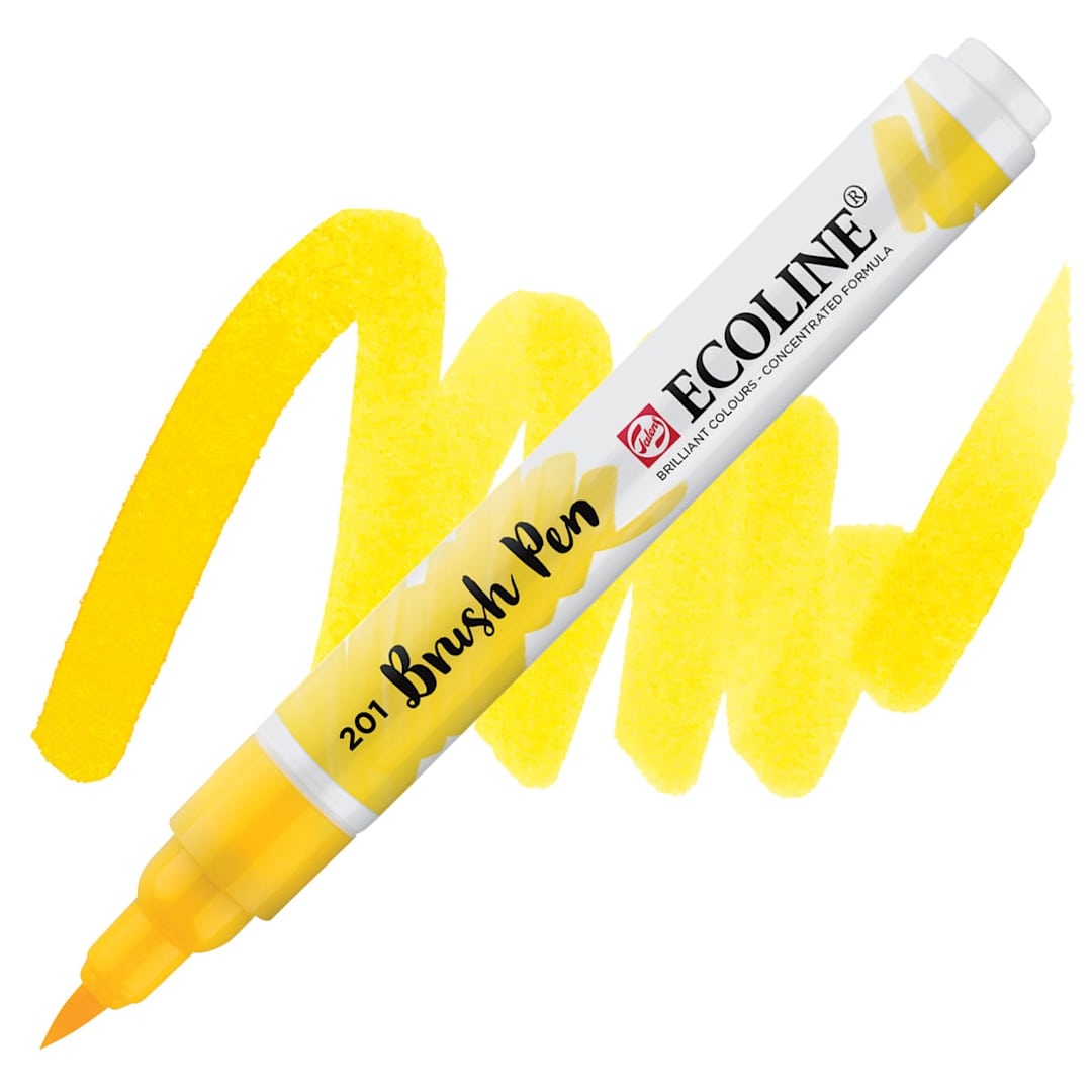 Open in modal - Royal Talens Ecoline Brush Marker - Light Yellow marker and swatch