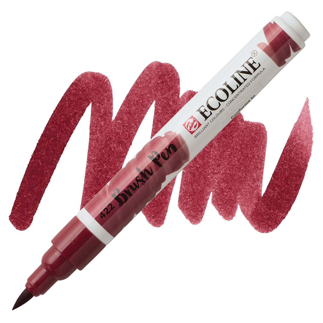 Open in modal - Royal Talens Ecoline Brush Marker - Red Brown marker and swatch