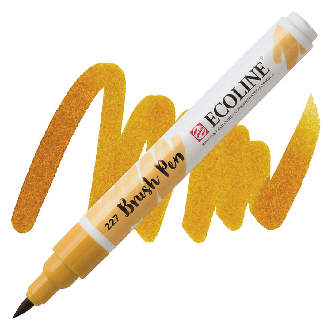 Open in modal - Royal Talens Ecoline Brush Marker - Yellow Ochre marker and swatch