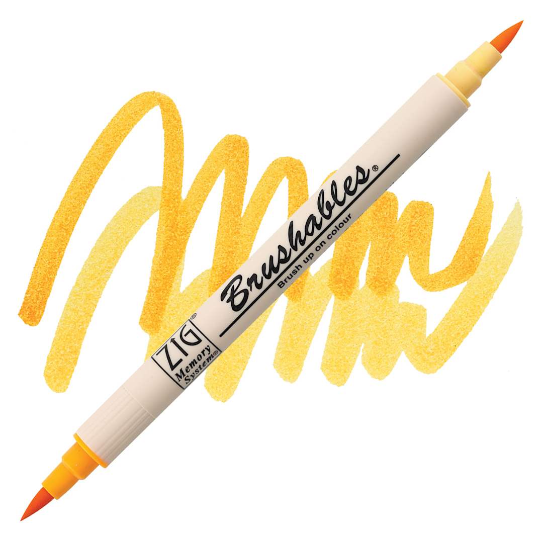 Open in modal - Zig Brushables Dual Tip Marker - Apricot marker and swatch