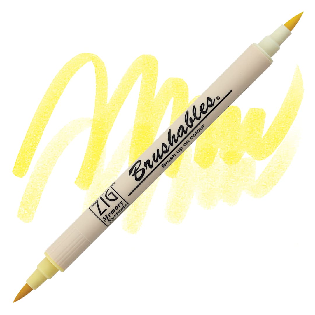 Open in modal - Zig Brushables Dual Tip Marker - Butter marker and swatch