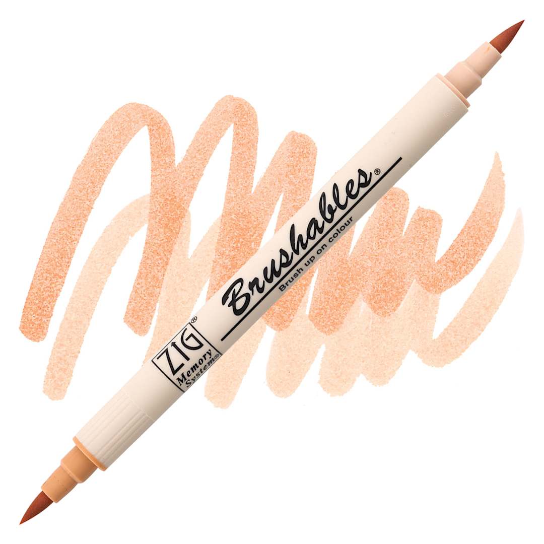 Open in modal - Zig Brushables Dual Tip Marker - Fawn marker and swatch