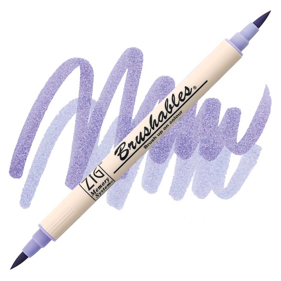 Open in modal - Zig Brushables Dual Tip Marker - Lunar Lavender marker and swatch
