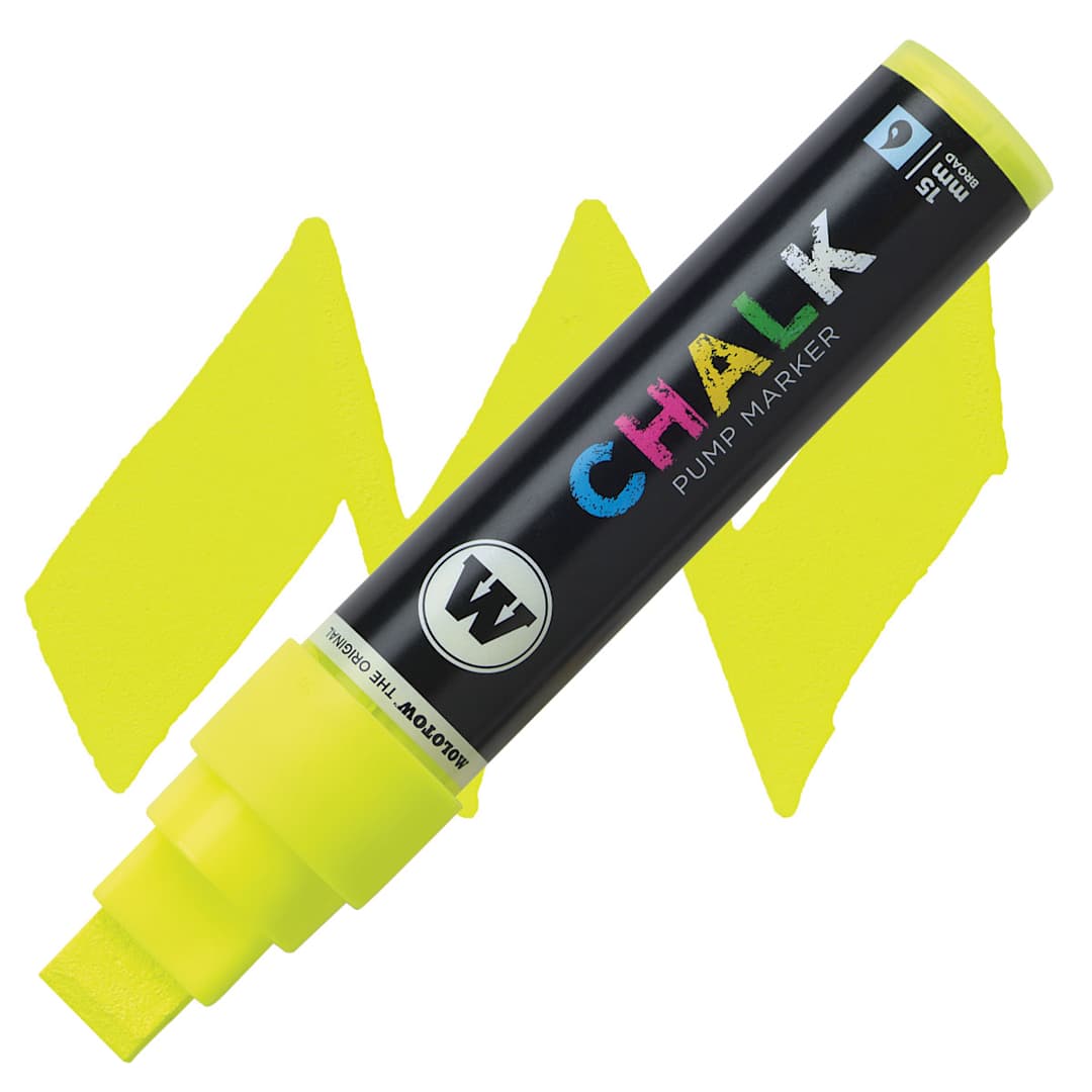 Open in modal - Molotow Chalk Marker - Neon Yellow, 15 mm marker and swatch