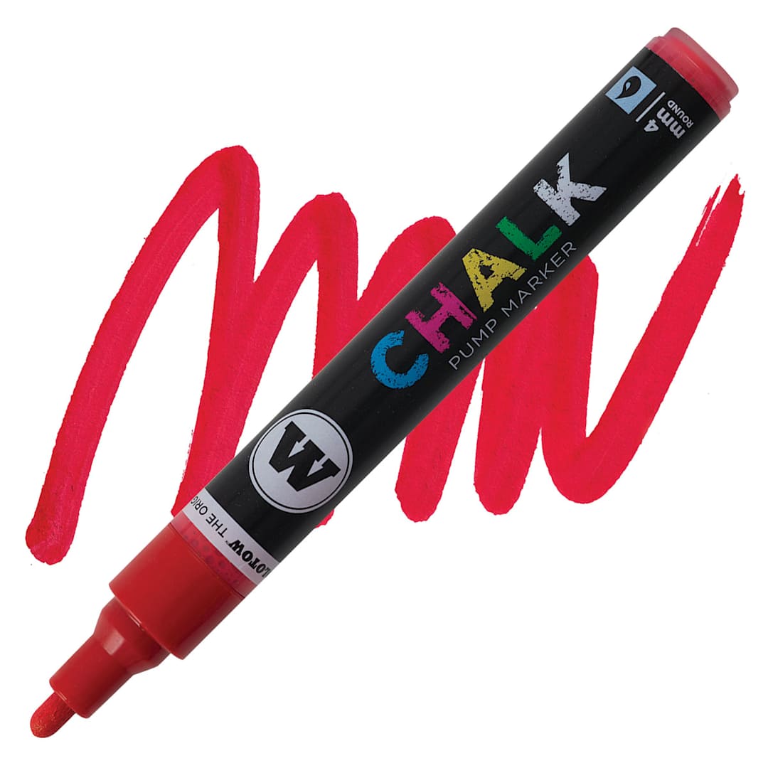 Open in modal - Molotow Chalk Marker - Red, 4 mm marker and swatch