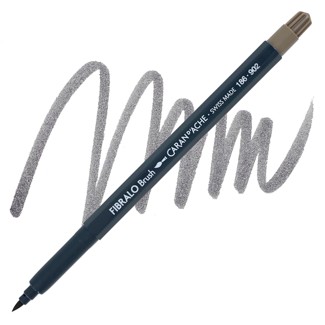 Open in modal - Caran d'Ache Fibralo Brush Marker - Sepia 10% marker and swatch