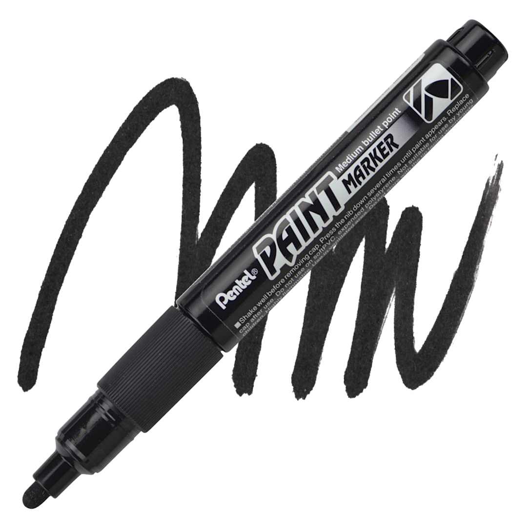 Open in modal - Pentel Paint Marker - Black marker and swatch
