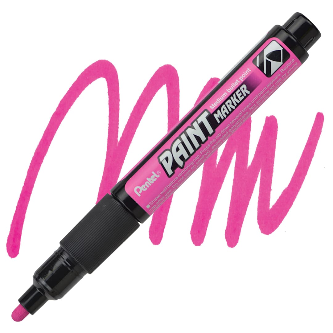 Open in modal - Pentel Paint Marker - Pink marker and swatch