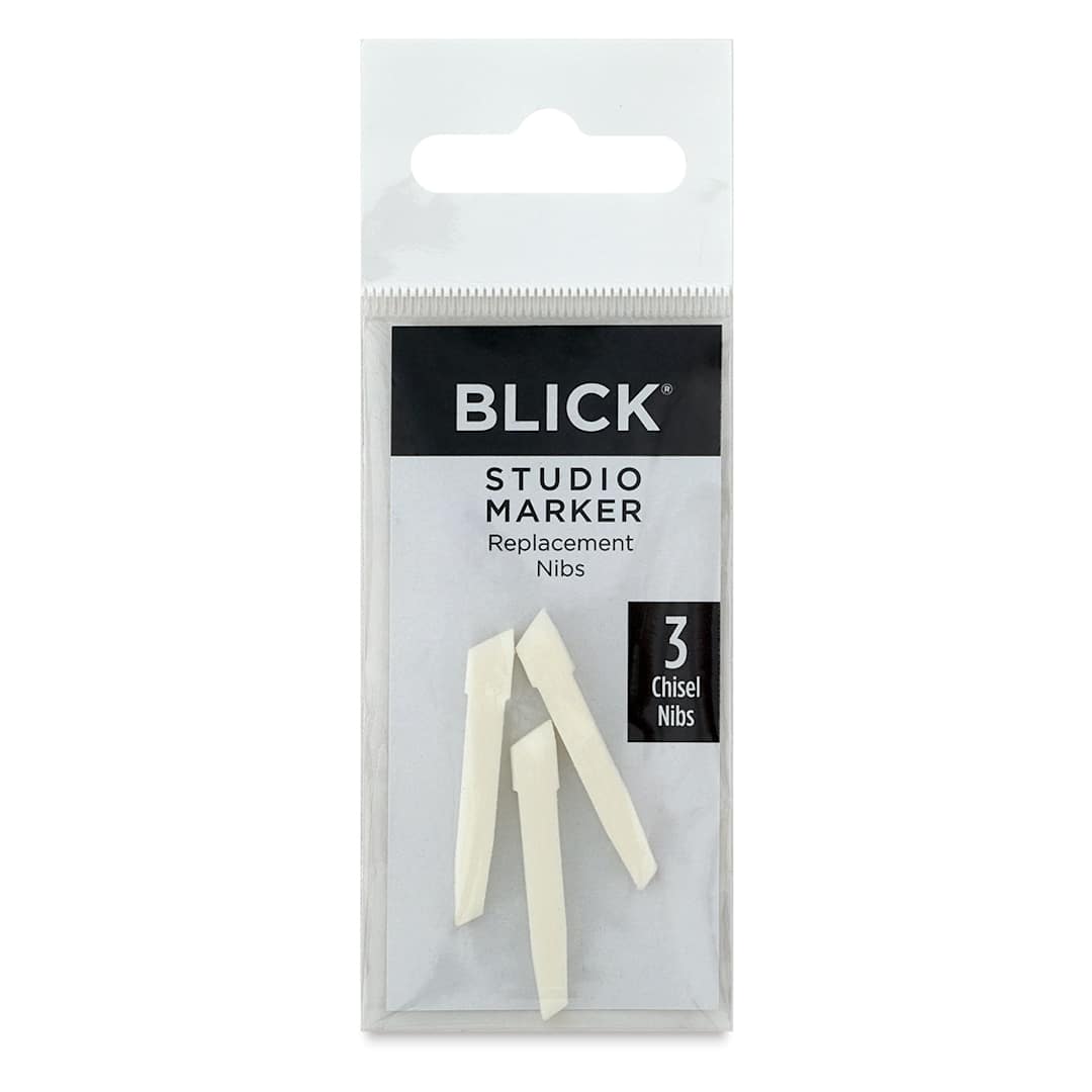 Open in modal - Blick Marker Nib Replacements - Front of 3 pc Chisel Nib package
