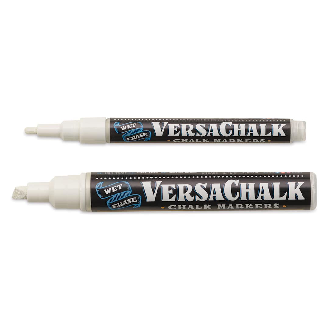 Open in modal - VersaChalk Wet Erase Liquid Chalk Markers - White, Set of 2, cap off