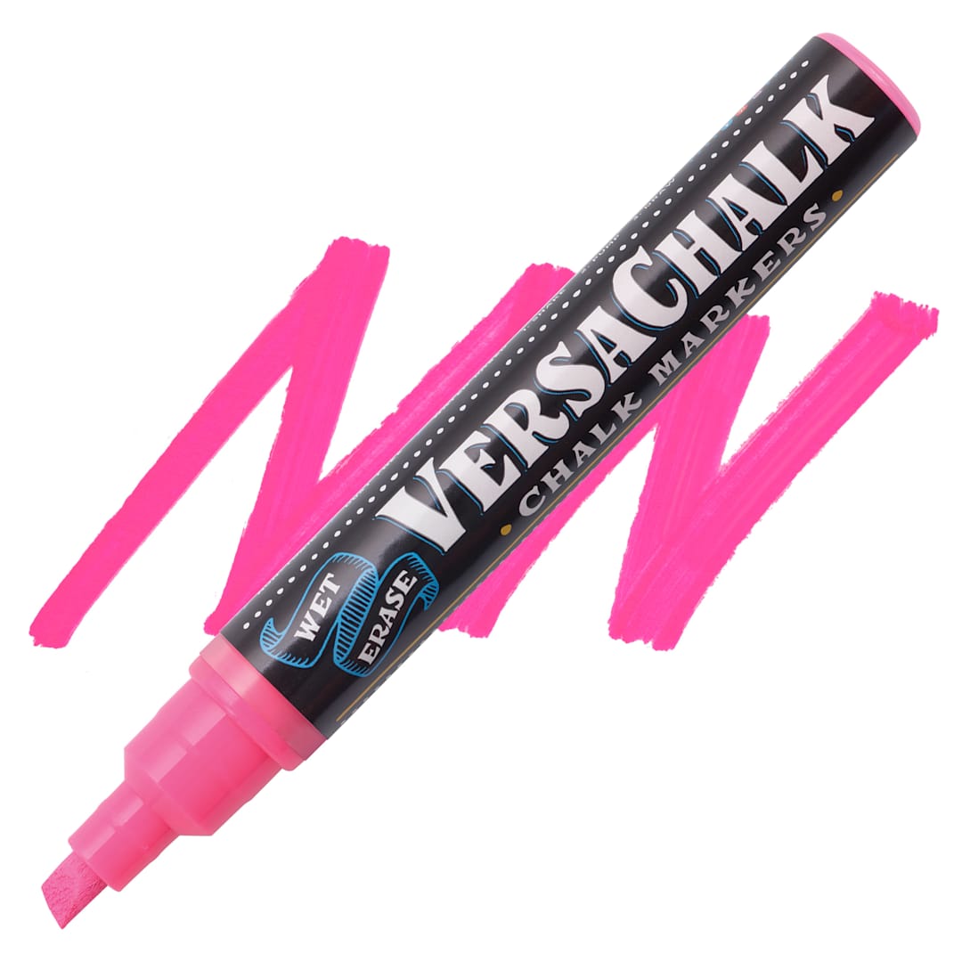 Open in modal - VersaChalk Wet Erase Liquid Chalk Marker - Neon Pink, 5 mm, swatch and marker