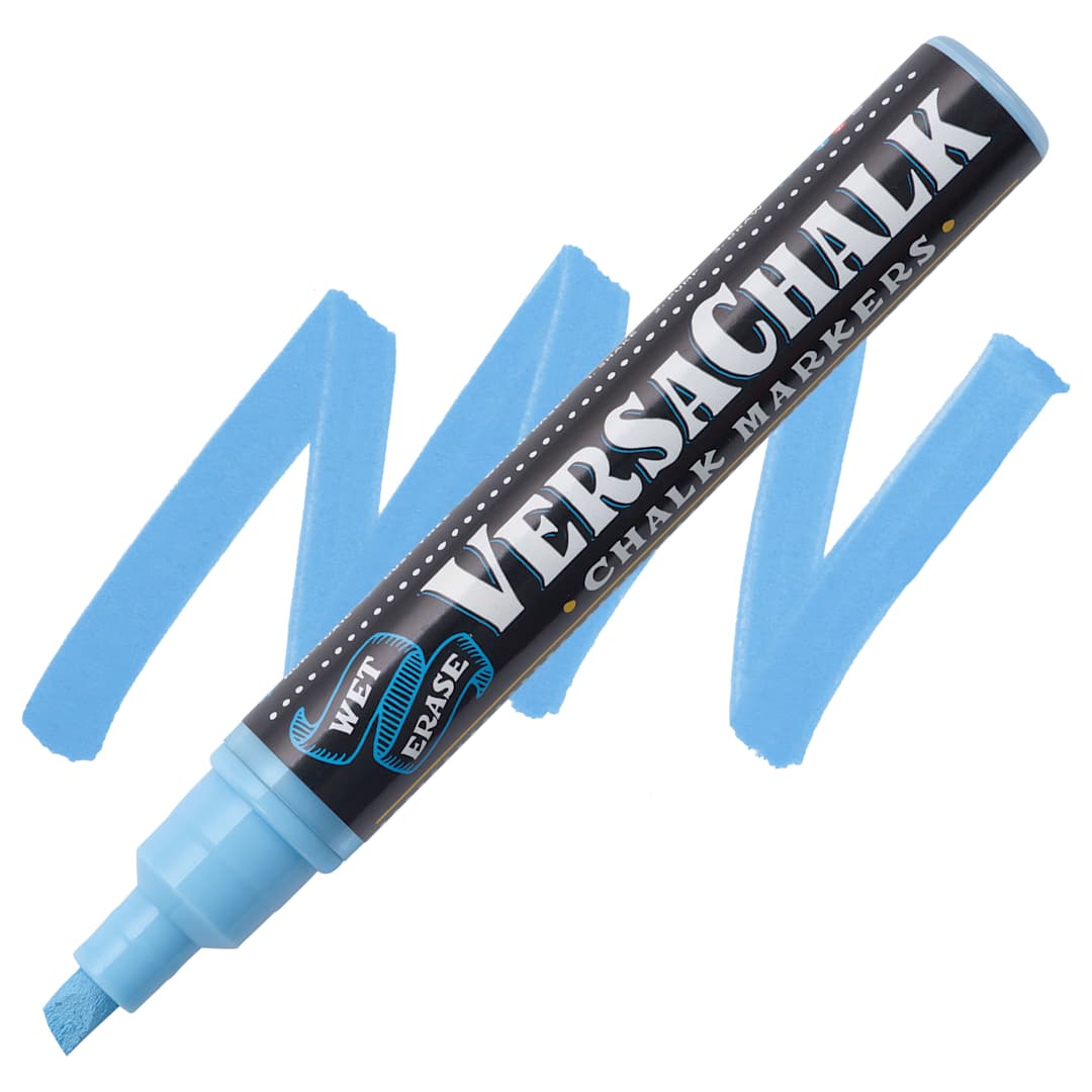 Open in modal - VersaChalk Wet Erase Liquid Chalk Marker - Neon Blue, 5 mm, swatch and marker