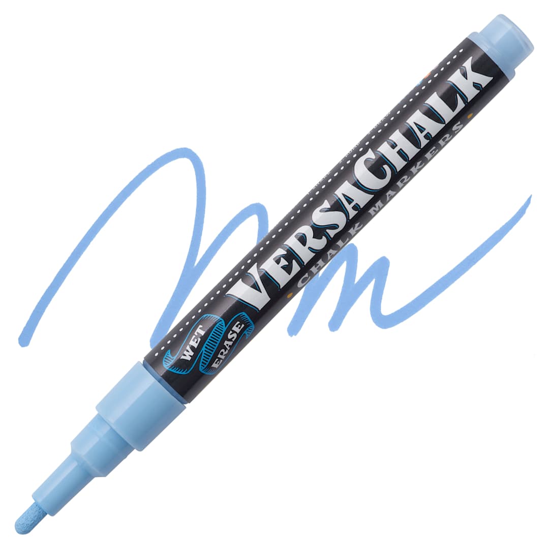 Open in modal - VersaChalk Wet Erase Liquid Chalk Marker - Classic Periwinkle Blue, 3 mm, swatch and marker
