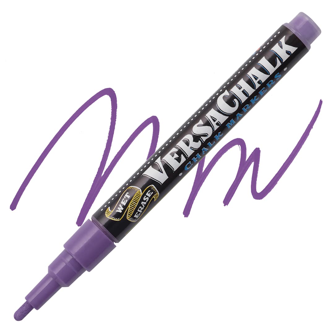 Open in modal - VersaChalk Wet Erase Liquid Chalk Marker - Classic Purple Grape, 3 mm, swatch and marker